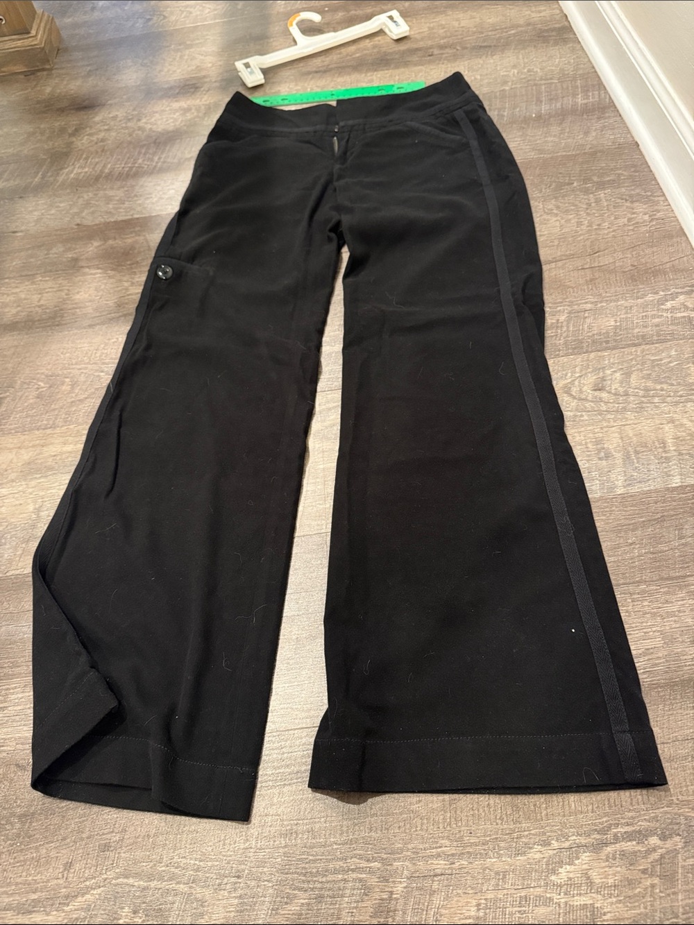 Black Anthropologie flannel type pants